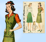 Simplicity 4161: 1940s Misses WWII Jerkin Skirt & Blouse 34B Vintage Sewing Pattern