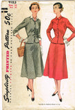 1950s Vintage Simplicity Sewing Pattern 4183 Misses Peplum Suit Size 16 34 B