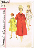 1960s Vintage Simplicity Sewing Pattern 4214 Misses Nightgown & Robe Size 12 32B