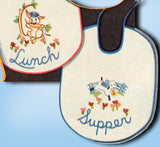 1940s VTG Simplicity Embroidery Transfer 7249 Uncut Baby Bib & Tray Cloth Motifs