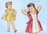 Simplicity 1455: 1940s Cute WWII Todder Girls Dress Sz6 Vintage Sewing Pattern