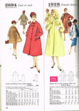 1950s Vintage Simplicity Sewing Pattern 1928 Simple Misses Hooded Coat Size 32 B