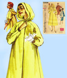 1950s Vintage Simplicity Sewing Pattern 1928 Simple Misses Hooded Coat Size 32 B