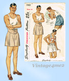 Simplicity 1960: 1940s Classic Men's Boxer Shorts Sz 34 W Vintage Sewing Pattern
