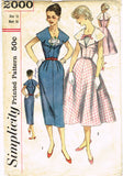 Simplicity 2000: 1950s Cute Misses Summer Dress Vintage Sewing Pattern 36 Bust