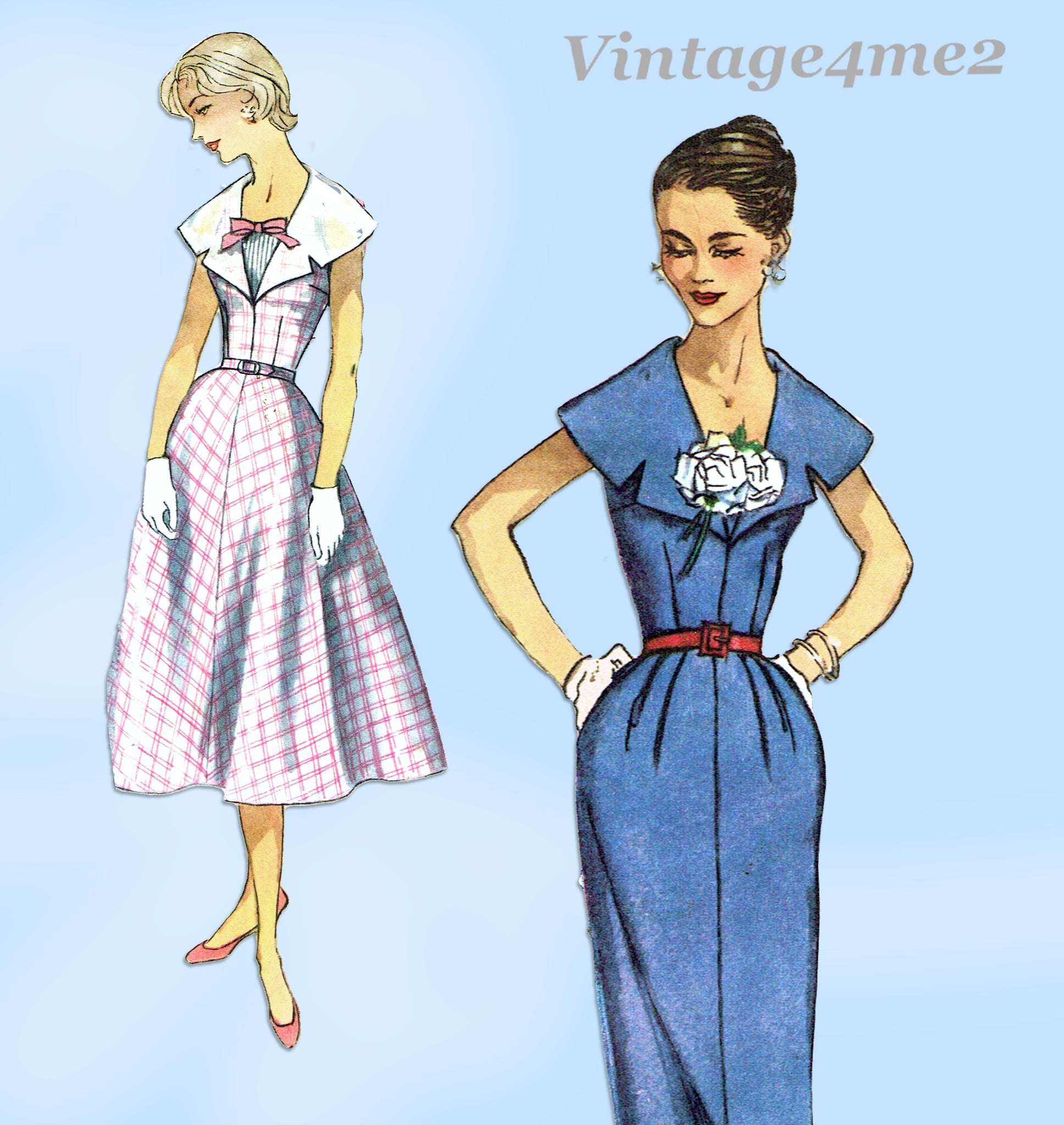 Simplicity 2000: 1950s Misses Summer Dress 36B intage Sewing Pattern – Vintage4me2 Simplicity 2000: 1950s Misses Summer Dress 36B intage Sewing Pattern – Vintage4me2