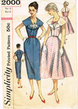 Simplicity 2000: 1950s Cute Misses Summer Dress Vintage Sewing Pattern 38 Bust