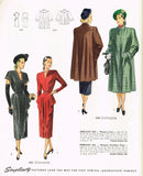 Simplicity 2232: 1940s Stylish Women's Coat Size 36 Bust Vintage Sewing Pattern