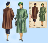 Simplicity 2232: 1940s Stylish Women's Coat Size 36 Bust Vintage Sewing Pattern