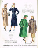 Simplicity 2331: 1940s Stylish Women's Coat Size 36 Bust Vintage Sewing Pattern
