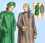 Simplicity 2331: 1940s Stylish Women's Coat Size 36 Bust Vintage Sewing Pattern