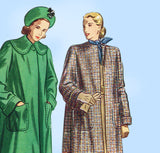Simplicity 2331: 1940s Stylish Women's Coat Size 36 Bust Vintage Sewing Pattern