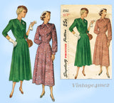 Simplicity 2582: 1940s Stunning Misses Soft Day Dress 39B Vintage Sewing Pattern