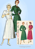1940s Vintage Simplicity Sewing Pattern 2587 Misses Nurses Uniform Dress Sz 32 B