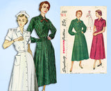 1940s Vintage Simplicity Sewing Pattern 2587 Misses Nurses Uniform Dress Sz 32 B