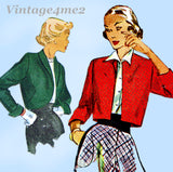 1940s Vintage Simplicity Sewing Pattern 2780 Stylish Misses Bolero Set Sz 34 B