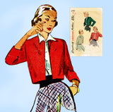 1940s Vintage Simplicity Sewing Pattern 2780 Stylish Misses Bolero Set