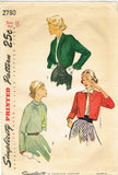 1940s Vintage Simplicity Sewing Pattern 2780 Stylish Misses Bolero Set