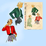 1940s Vintage Simplicity Sewing Pattern 2780 Stylish Misses Bolero Set