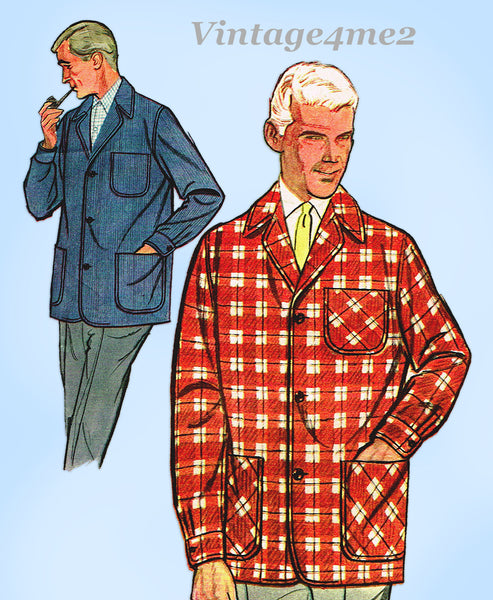 Simplicity 2782: 1950s Men's Loafer Jacket LRG Vintage Sewing