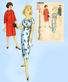 1950s Vintage Simplicity Sewing Pattern 2856 Misses Wiggle Dress & Coat Sz 34 B