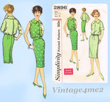 Simplicity 2896: 1950s Uncut Misses Skirt & Blouse Sz 36B Vintage Sewing Pattern