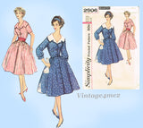 Simplicity 2906: 1950s Uncut Misses Shirtwaist Dress 36B Vintage Sewing Pattern