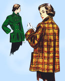 Simplicity 2949: 1940s Stylish Women's Coat Size 32 Bust Vintage Sewing Pattern