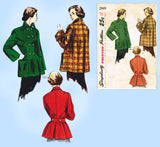 Simplicity 2949: 1940s Stylish Women's Coat Size 32 Bust Vintage Sewing Pattern