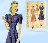 Simplicity 3124: 1930s Misses Street Dress Size 32 Bust Vintage Sewing Pattern