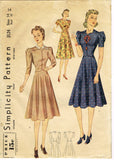Simplicity 3124: 1930s Misses Street Dress Size 32 Bust Vintage Sewing Pattern