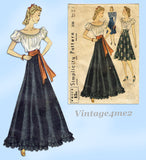 Simplicity 3130: 1930s Misses Peasant Blouse & Skirt 32B Vintage Sewing Pattern