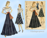 Simplicity 3130: 1930s Misses Peasant Blouse & Skirt 32B Vintage Sewing Pattern