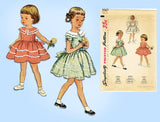 1950s Vintage Simplicity Sewing Pattern 3567 Cute Toddler Girls Dress Size 6