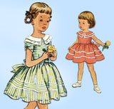1950s Vintage Simplicity Sewing Pattern 3567 Cute Toddler Girls Dress Size 6