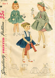 1950s Vintage Simplicity Sewing Pattern 3782 Cute Toddler Girls Bolero Suit Size 2