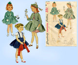 1950s Vintage Simplicity Sewing Pattern 3782 Cute Toddler Girls Bolero Suit Size 2