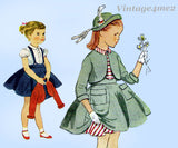 1950s Vintage Simplicity Sewing Pattern 3782 Cute Toddler Girls Bolero Suit Size 2