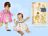 1960s Vintage Simplicity Sewing Pattern 3843 Baby Girls Dress and Coat Size 2