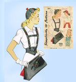 Simplicity 3917: 1940s Misses Hat & Accessory Set Sz Large Vintage Sewing Pattern