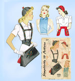 Simplicity 3917: 1940s Misses Hat & Accessory Set Sz Large Vintage Sewing Pattern