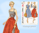 Simplicity 3918: 1950s Misses Sun Dres and Topper Sz 32 B Vintage Sewing Pattern