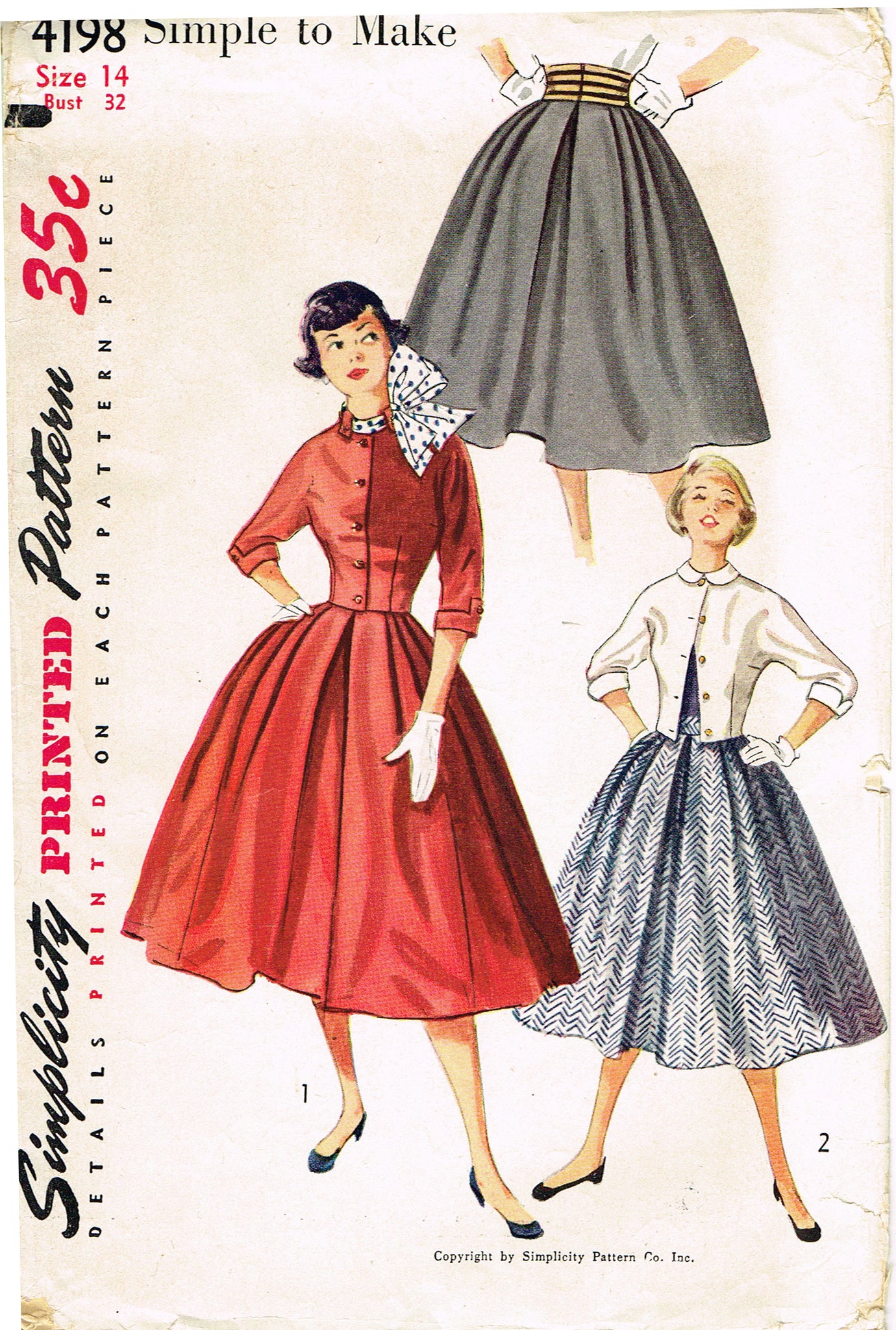 simplicity vintage 1960's evening dress jacket pattern 7348 Simplicity 4198: 1950s Easy Misses Skirt & Jacket Sz 32 B Vintage Sewi – Vintage4me2