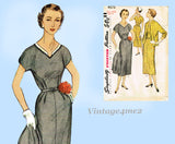 1950s Misses Simplicity Sewing Pattern 4573 Uncut Misses Dress and Jacket Sz 41B