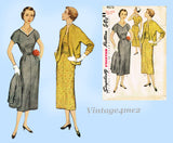 1950s Misses Simplicity Sewing Pattern 4573 Uncut Misses Dress and Jacket Sz 41B