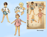 1950s Original Vintage Simplicity Pattern 4725 Uncut Baby Sun Suit Sz 6 mos