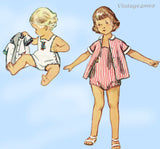 1950s Original Vintage Simplicity Pattern 4725 Uncut Baby Sun Suit Sz 6 mos