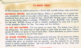 Superior 301: 1940s WWII 15inch Cloth Doll & Clothes Set Vintage Sewing Pattern