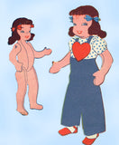 Superior 301: 1940s WWII 15inch Cloth Doll & Clothes Set Vintage Sewing Pattern