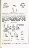 1950s Original Vintage Simplicity Sewing Pattern 1007 Uncut Misses Suit Sz 39 B